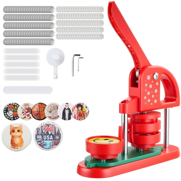 Máquina para hacer botones VEVOR, para hacer pines de plástico de 2,28 pulgadas, 100 piezas, color rojo