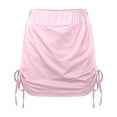 thumbnail image 4 of Pantalones con falda sexy plisada y cordón lateral para mujer - Falda corta de verano de color liso (2), 4 of 7