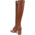 thumbnail image 3 of Franco Sarto Women's Odette Tall Thong Heeled Sandal Boot Cognac Brown 7M, 3 of 6
