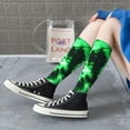 thumbnail image 5 of Naloa Green Tie Dye Thigh High Socks Extra Long Stretchy Sock Women Over Knee High Opaque Stocking Daily Wear, 5 of 6