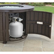 Better Homes & Gardens Colebrooke 37 Round 50,000 BTU Propane Gas Fire Pit Table with Glass Beads, Metal Lid and Protective Cover