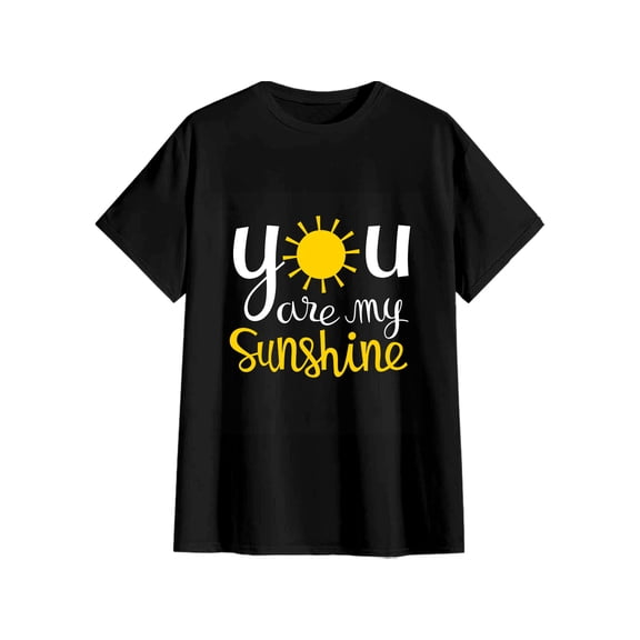 Unisex You Are My Sunshine Sun Graphic Cotton T-Shirt Romantic Gift S