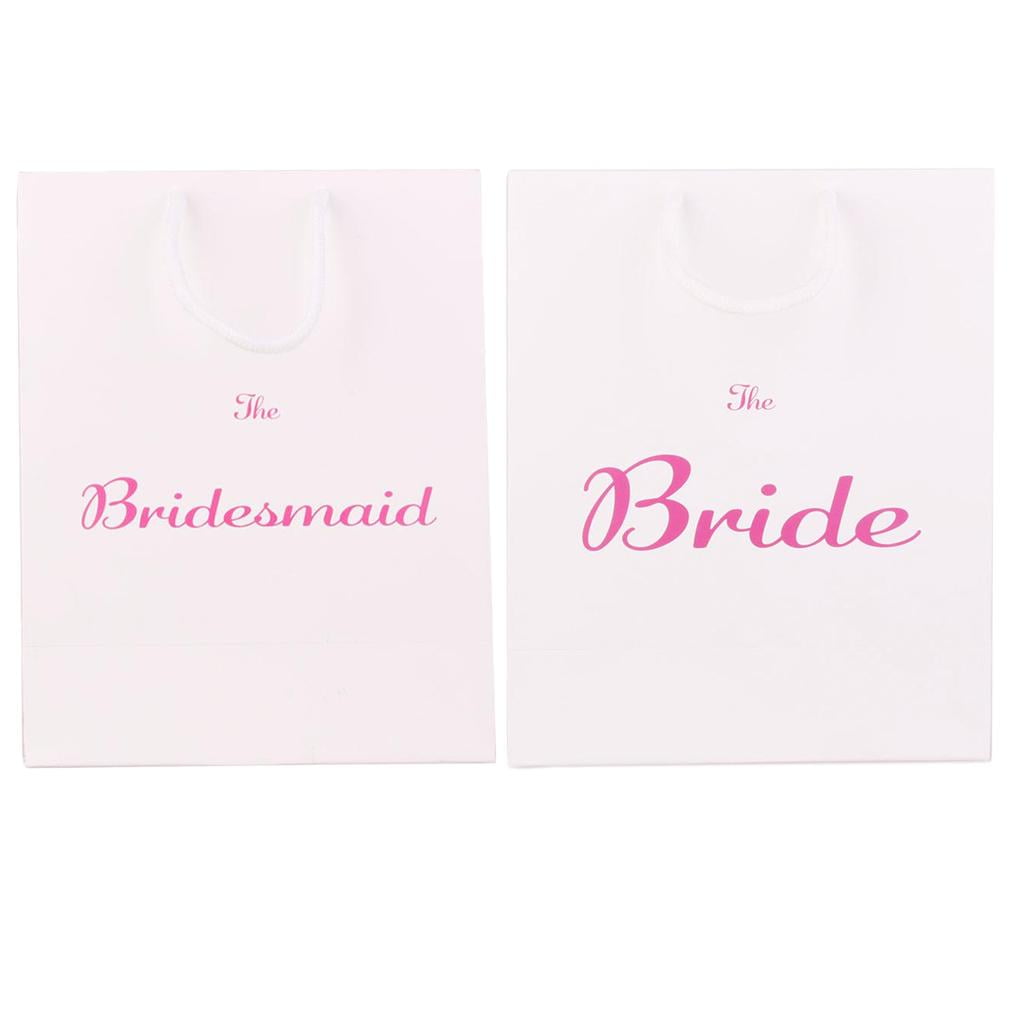 2x Wedding Favors Paper Tote Bags Bride Bridesmaid Gift Present Hen Do Party 