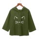 thumbnail image 4 of Sudadera con capucha con orejas de gato para mujer, manga corta, tops negros bonitos, blusa con estampado de gatos Pompotops hfajkhk128406, 4 of 6