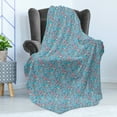 thumbnail image 4 of Octopus Ship Soft Flannel Fleece Throw Blanket, Cartoon Starfish Ship Squid Lighthouse Waves Crab Children Sea, Cozy Plush for Indoor and Outdoor Use, 50" x 70", Sea Blue and Multicolor, by Ambesonne, 4 of 5