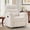 Beige-Fabric-Manual, variant on Ebello Manual PU Leather Swivel Rocker Recliner, Nursery Glider Chair with Padded Armrests & Backrest for Apartment, Living Room and Bedroom, White