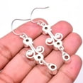 thumbnail image 2 of Green Amethyst & Chalcedony Multi Collet 925 Silver Plated Earring 2.15", Green Amethyst Earring E_8043_358_12, 2 of 2