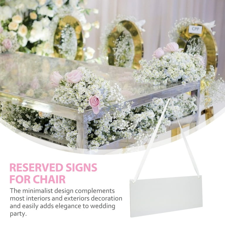 Chairs 12 Pcs Clear Hanging Reserved Signs for Wedding Signboard