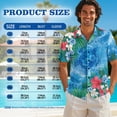 thumbnail image 6 of Jeiento His and Hers Matching Outfits Sea Turtle Womens Hawaiian Dresses Summer Shirts for Men Tropical Floral Casual Button Up Shirt Men and Women Matching Outfits Flowy Tiered Beach Vacation Dress, 6 of 6