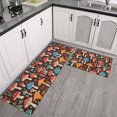 thumbnail image 2 of Mushroom and Flower Brown Pattern Anti Fatigue Kitchen Rugs Set Of 2, Non Slip Washable Decorative Floor Mats for Kitchen Sink Laundry, 17"x30" and 17"x47", 2 of 6