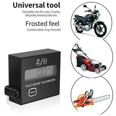 qiya 1pc Pulse Engine Tachometer Gasoline Motor Powered Tachometer Electric Hour Function Black Chainsaw Digital Tachometers