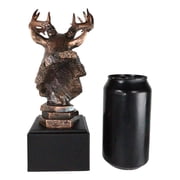 Wildlife 12 Point Whitetail Buck Deer Bust Trophy Figurine With Trophy Base