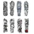 thumbnail image 1 of Temporary Tattoo Sleeves 8 Sheets Large Fake Black Full Arm Tattoo Stickers, 1 of 5