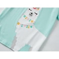 thumbnail image 3 of Llama pajamas for Girls – Cotton Snug-Fitting Tee Shorts & Pants PJ Set Size 12, 3 of 7