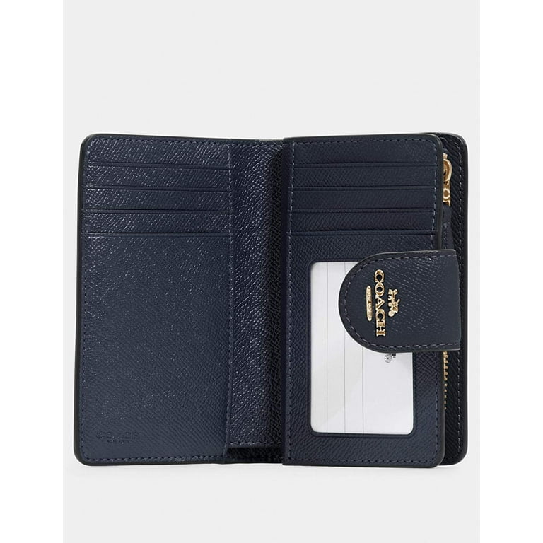 COACH Medium Leather Corner Zip Wallet in Midnight Style 6390