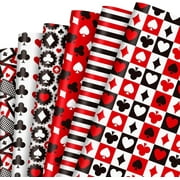 12 Sheets Casino Poker Game Wrapping Paper - Not Roll - Card Playing Gift Wrap Paper Folded Flat Red Black Decorative Paper for Scrapbook DIY Craft Birthday Holiday Party Supply