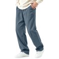 thumbnail image 5 of Fanshiluo Men's Corduroy Wide Leg Casual Pants, Elastic Waist Straight Loose Fit Trousers,L,Big and Tall Men, 5 of 6