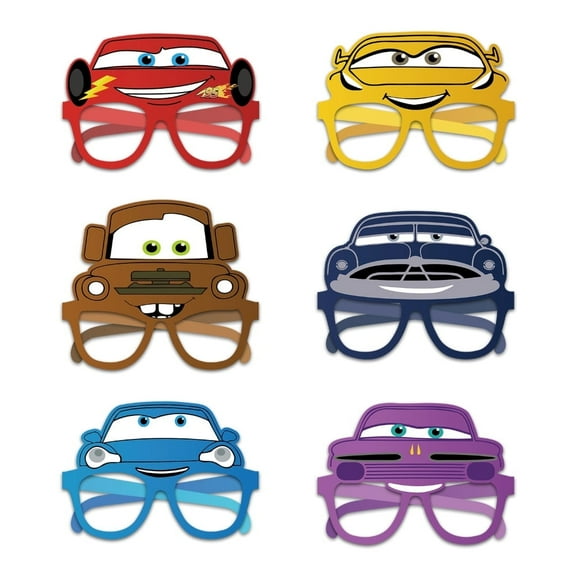 12Pcs Cars Themed Glasses, Party Supplies Photo Booth Prop Cartoon Character Cosplay Birthday Gift for Kids.