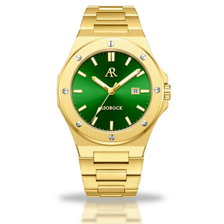Gold/Green Mansa | 42 mm homage mens watch | stainless steel | Asorock watches