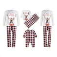 thumbnail image 6 of Seyurigaoka Christmas Parent-child Pajamas, Cartoon Letter Print Long Sleeve Round Neck Pullover Plaid Trousers Jumpsuit, 6 of 6