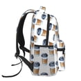 thumbnail image 3 of Easygdp Coffee To Go Pattern Mochila Ergonómica Versátil para Laptop - Múltiples Bolsillos, Correas Ajustables, Unisex para Escuela, Viajes y Actividades al Aire Libre-One Size, 3 of 5