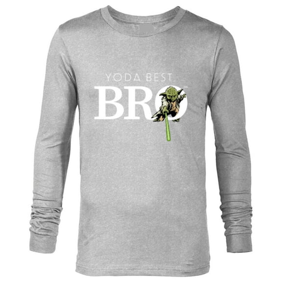 Star Wars Yoda Best Bro Lightsaber Gift for Brother - Long Sleeve T-Shirt for Men - Customized-Athletic Heather