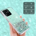 thumbnail image 5 of Compatible with Xiaomi Redmi 10C Case Glitter Clear Sparkly Cases Shockproof Xiaomi Redmi 10C Phone Case for Women Silicone Cute Slim Bling Protective Case (Green), 5 of 14