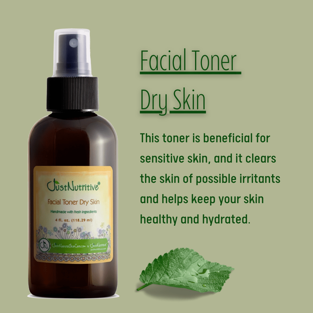 Just Nutritive Daily Facial Toner for Dry, Skin Rose Water & Cucumber,  Alcohol-Free, 4oz