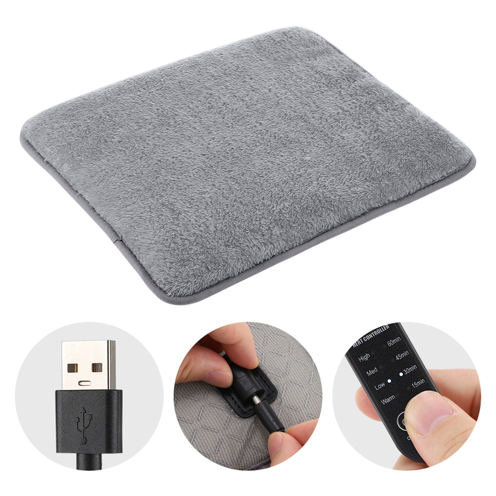 Multifunctional Heating Pad Gray Seat Cushion Warmer Office Winter Warmth