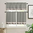 thumbnail image 2 of 3 Piece Western Texas Country Star Berry Check Kitchen Curtains, Tier and Valance Rod Pocket Window Curtains Set Black White Plaid Cafe Curtains for Kitchen Window Treatment 54X18in+27x24in×2, 2 of 5