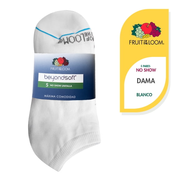 Tin Corto Fruit Of The Loom para Mujer, Blanco 5 Piezas Unitalla