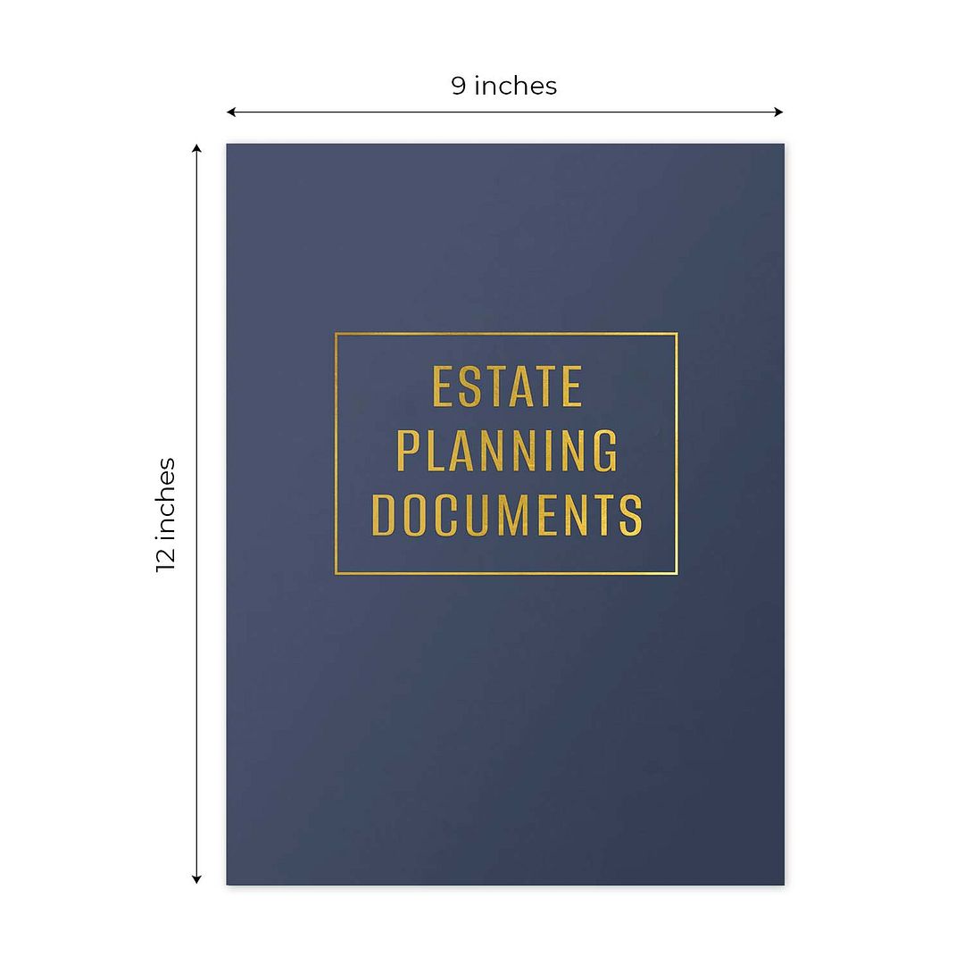 Professional Blue Linen Estate Planning Folders / 25 Sleek Navy Gold Foil Two Pocket Folders / 9" x 12" Financial Planning Presentation Folders / Made In The USA