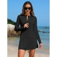 thumbnail image 6 of ANFERRY Hooded Rash Guards for Women Long Sleeve Full Zip UV Protection Jacket with Pockets Outdoor Running Hiking Swimming Sun Shirts, 6 of 8
