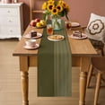 thumbnail image 2 of Olive Green Striped Table Runner 108 Inches, Vintage Stripes Ombre Bed Runner Dresser Scarves Tabletop for Indoor Outdoor Parties/Ceremony/Banquet, 13"x 108", 2 of 9
