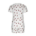 thumbnail image 7 of Mgmyaa Women's Pajama Set Printed V-Neck Sleep Shirt Short Sleeve Top with Pocket Shorts Nightwear Lounge Outfit Two-Piece Set, 7 of 7