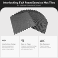thumbnail image 3 of BalanceFrom Fitness 72 Sq Ft Interlocking EVA Foam Exercise Mat Tiles, Gray, 3 of 8