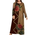 thumbnail image 2 of LSLJS Plus Size Women Décontracté Ample Imprimé Long-sleeve Col Rond Dress, 2 of 4