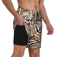 thumbnail image 2 of Balery Watercolor Zebra Bañador para hombre, shorts de playa de secado rápido con entrepierna y forro de compresión-Medium, 2 of 6