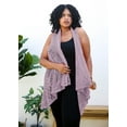 thumbnail image 4 of Women's Plus Size Summer Open Front Hippie Crochet Bikini Cover Up Sleeveless Draped Shawl Cardigan Vest, Lavender, Large/X-Large, 4 of 4