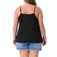 thumbnail image 3 of FAB CURVES Camiseta sin mangas de talla grande para mujer, con escote en V, tirantes de espagueti, de jersey con ojales, casual de verano, 4X, negra, 3 of 6