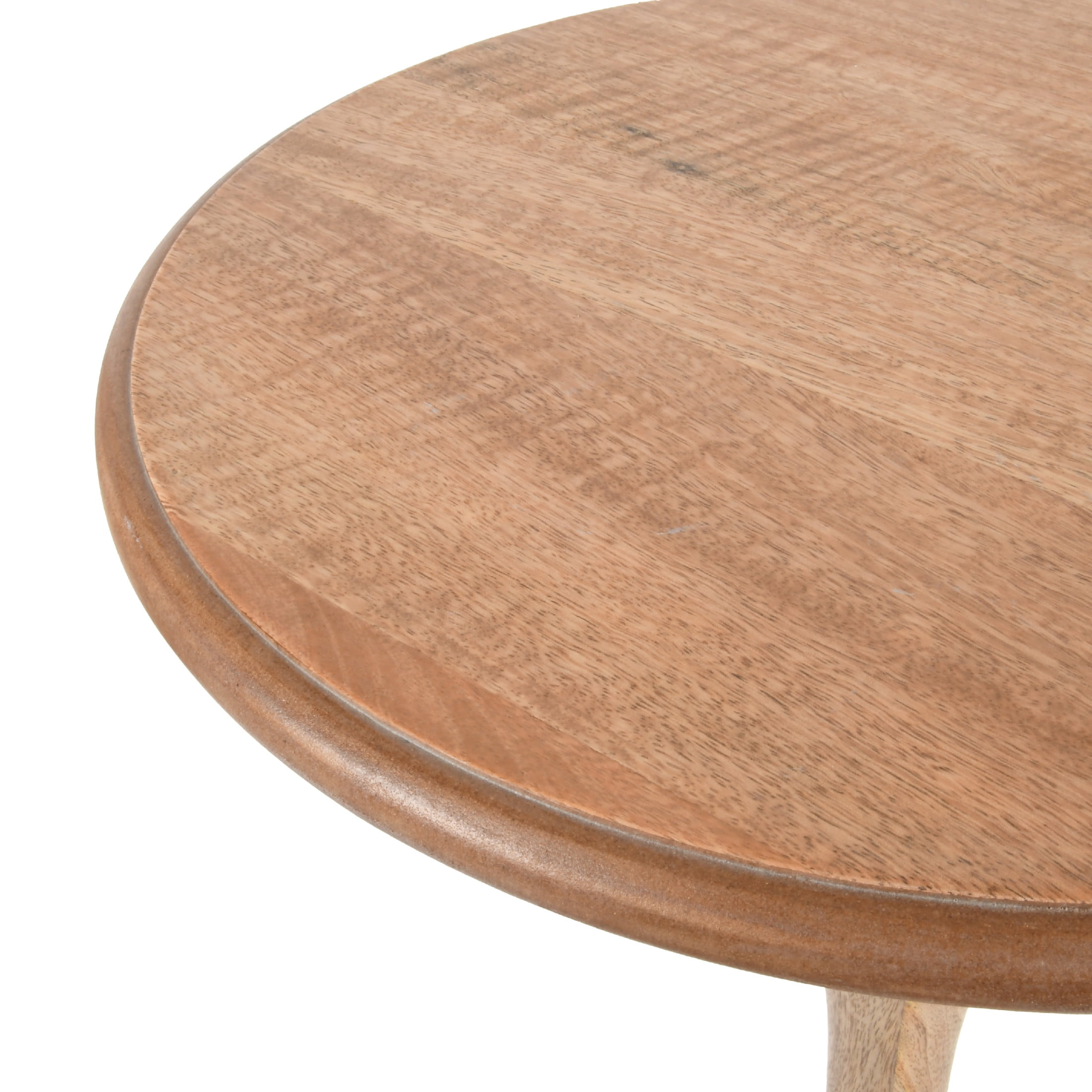 Decor Therapy Simplify Round Pedestal Accent Table in Natural Wood Finish, 24x15 Inches