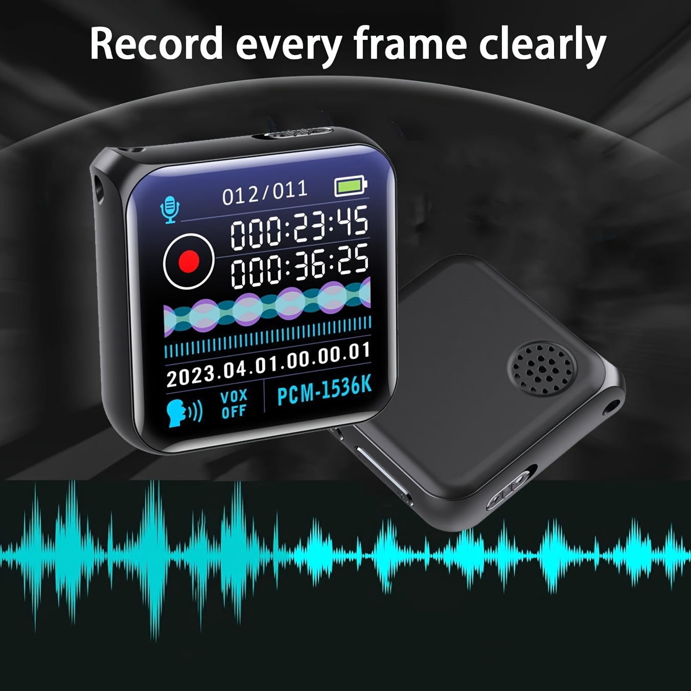 Digital Voice Recorder with Noise Reduction & HD Sound Quality, One-Touch Recording, LCD Display, USB-Powered for Podcasts, Interviews, Meetings