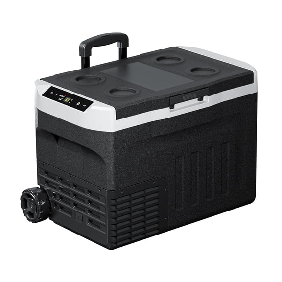 WINFIRE Portable 12V Compressor Car Refrigerator 32QT, Dual Voltage 12/24V DC & 110-240V AC Freezer Cooler with -4℉-68℉ Adjustable Temp for RV, Truck, Camping, Travel and SUV