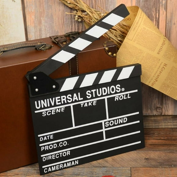 bravehear Director's Film Clapboard Action Scene Clapper Film Clap Slate Board Wooden Movie Film Clap Slate,L,Black