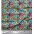 thumbnail image 1 of Soimoi Poly Georgette Fabric Tropical Leaves Printed Fabric 1 Yard 42 Inch Wide, 1 of 5