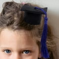 thumbnail image 2 of FELTECHELECTR 3 minipinzas para el pelo de doctorado, horquillas para el pelo con borlas, tocado para fiesta de graduación, decoración para adultos y niños (azul), 2 of 7