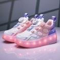 thumbnail image 4 of ﻿ Kids Roller Skates Light up Shoes with Wheels Shoes LED USB Charging Roller Sneakers for Girls Boys Birthday Christmas Gift, 4 of 11