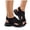 Black, variant on hoksml Women's Breathable Mesh Platform Sandals, Open Toe Slingback Wedge Shoes, Lightweight, Black White