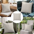thumbnail image 4 of Throw Pillow Covers 16x16 Inch, Striped Farmhouse Decorative Pillow Cases for Couch Sofa Bed, Light Brown Vintage Rustic Lines Simple Cotton Linen Square Home Decor Pillowcases with Hidden Zipper, 4 of 9