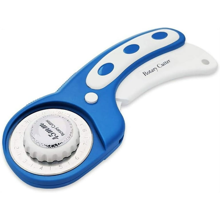 Headley Tools 45mm Rotary Cutter with 5pcs Extra Rotary Blades, Ergonomic Rolling Cutter with Safety Lock for Fabric, Sewing, Quilting, Cloth, Paper